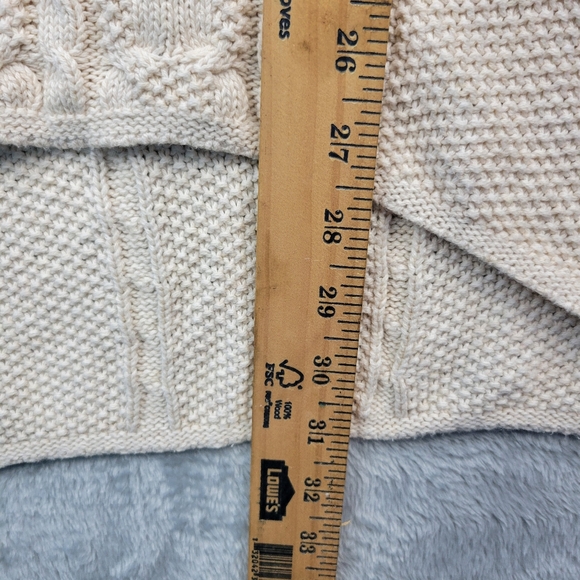 Womens Sweater Size Medium Cowl Neck Chunky Cable Knit SEE MEASUREMENTS - Picture 4 of 7
